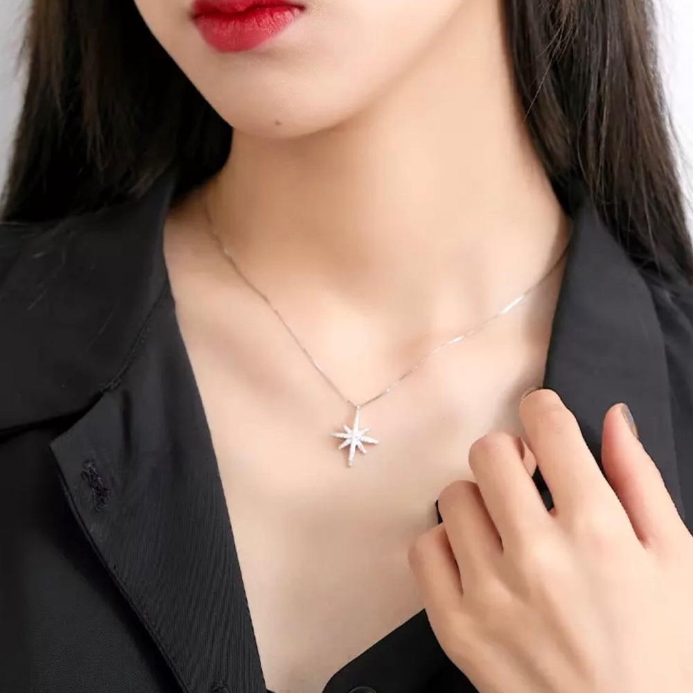 925 Sterling Silver Starburst Necklace